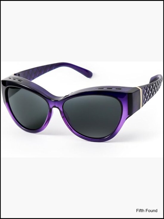 Polarized Wrap Around Cat Eye Sunglasses for Glasses Wearers Driving main image 3